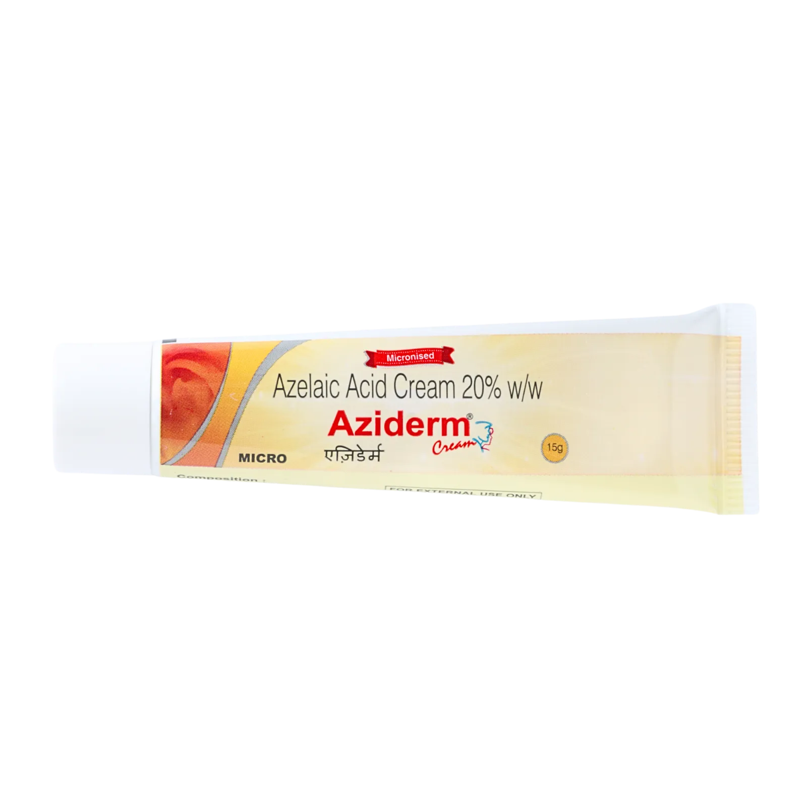 アジダームクリーム（Aziderm Cream） 20%のチューブ（表面）