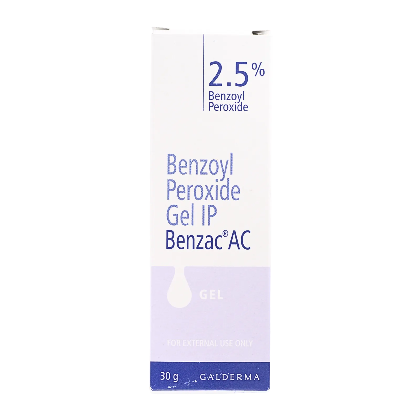 ベンザックACジェル（Benzac AC Gel）2.5%の箱（表面）