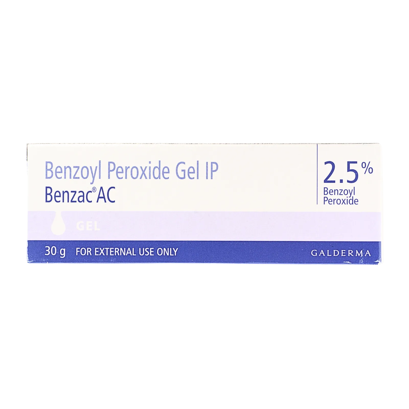 ベンザックACジェル（Benzac AC Gel）2.5%の箱（裏面）