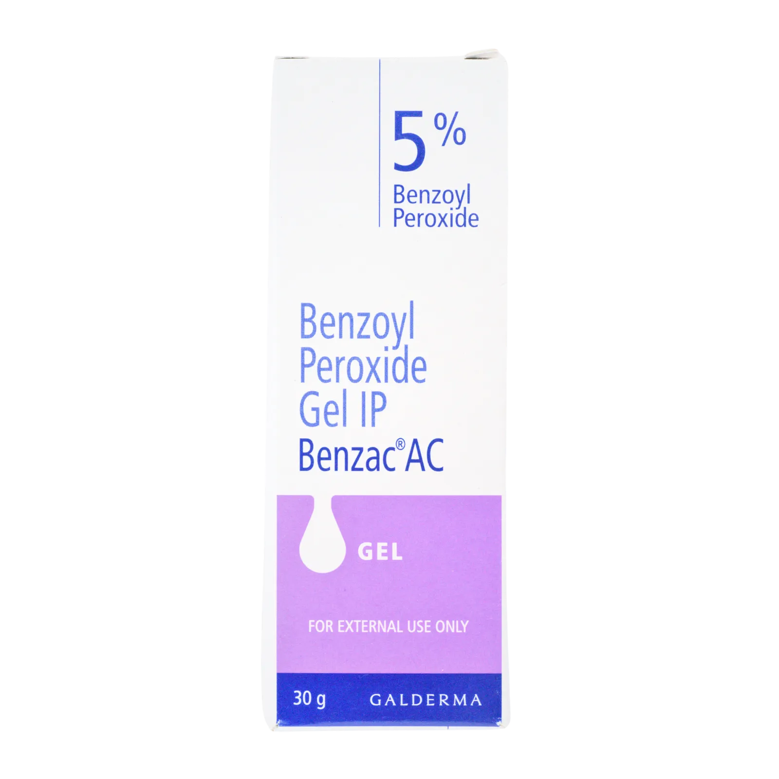 ベンザックACジェル（Benzac AC Gel）5%のチューブ（裏面）