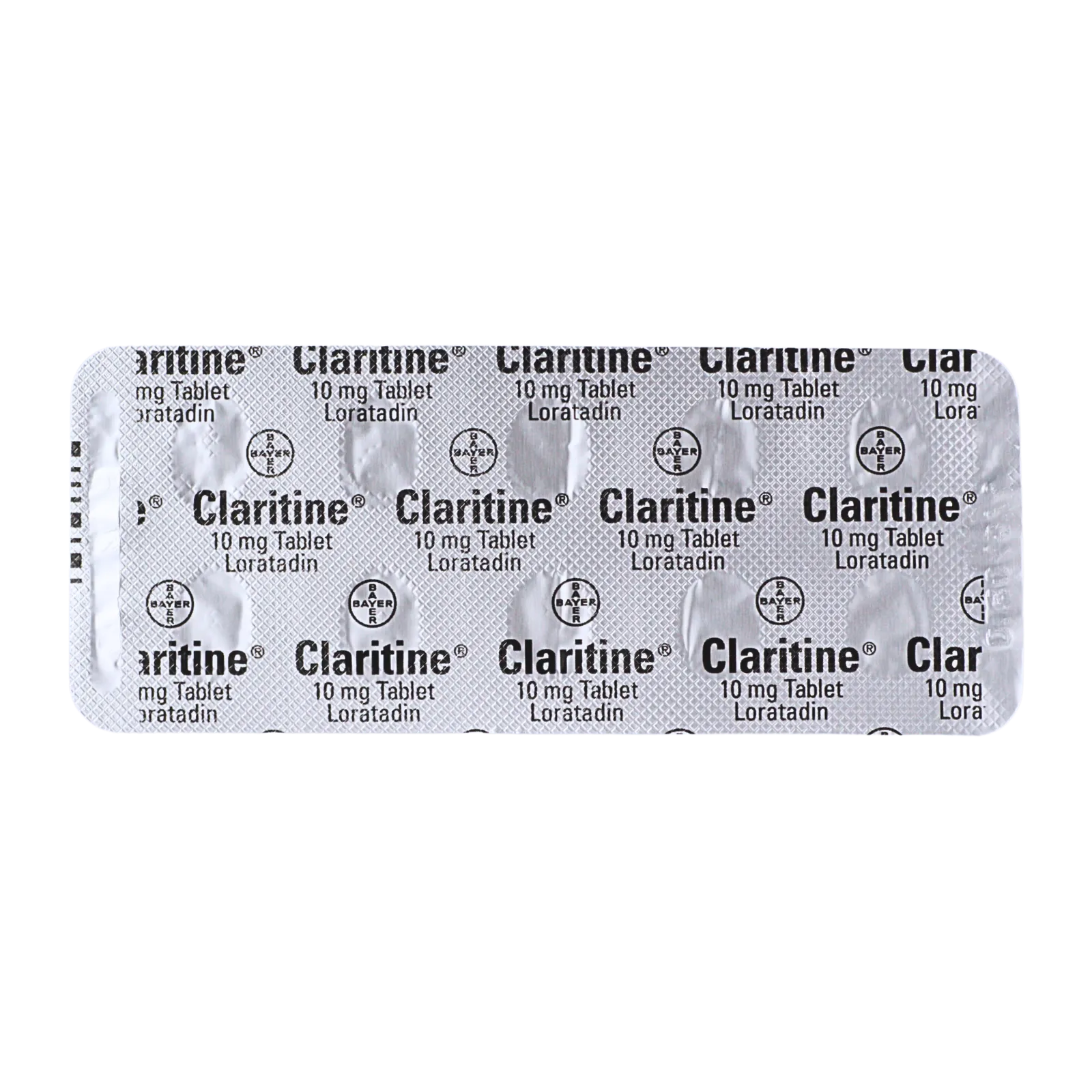 クラリチン（Claritine）10mgが10錠入ったシート（裏面）