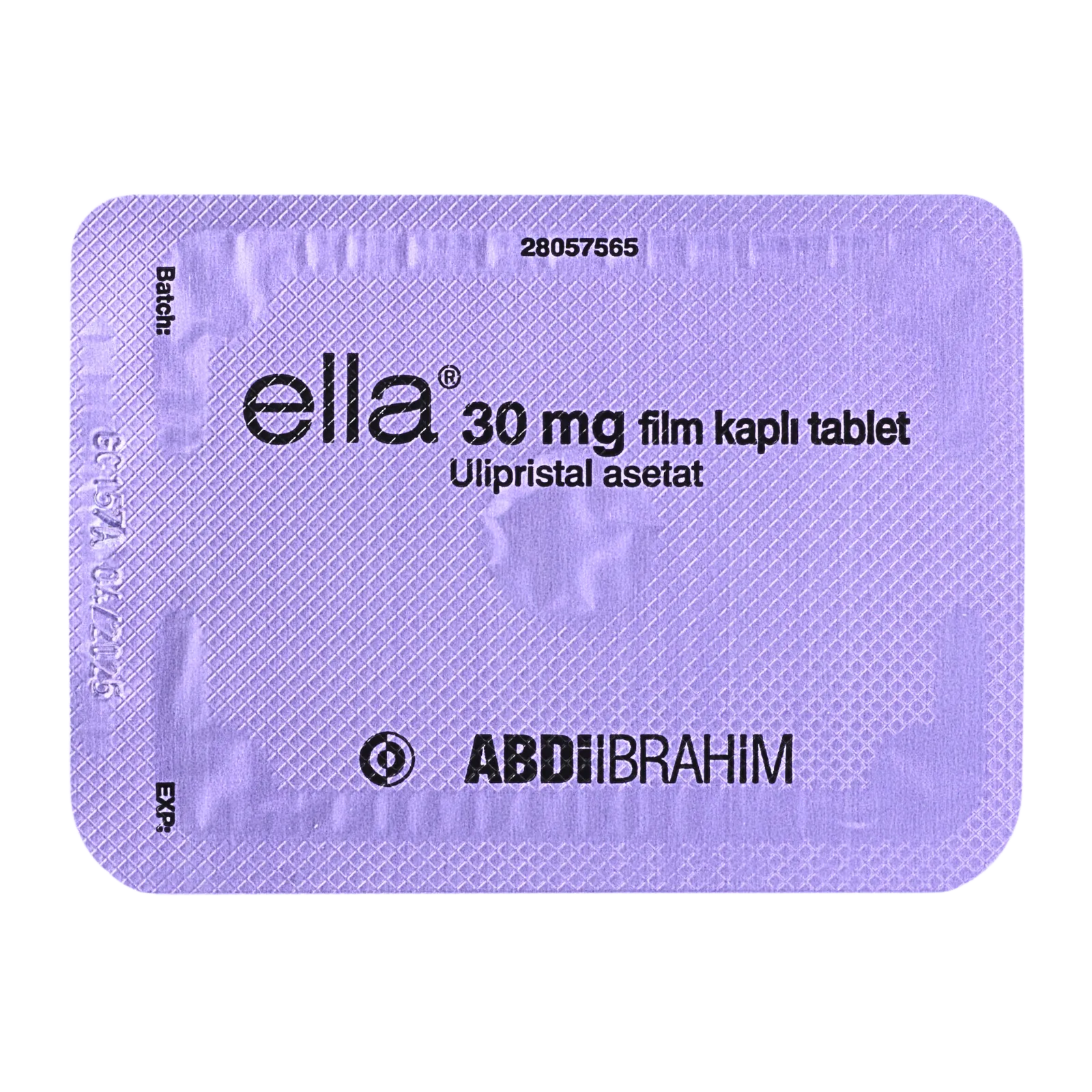 エラ（ella）が1錠入ったシート（裏面）