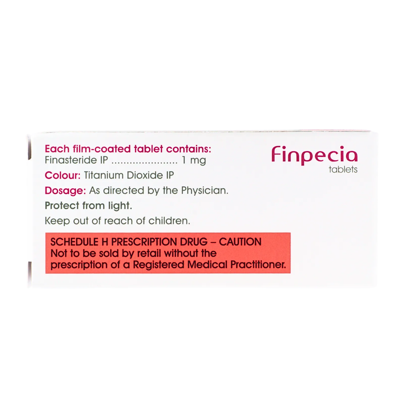 フィンペシア（Finpecia）の箱（裏面）