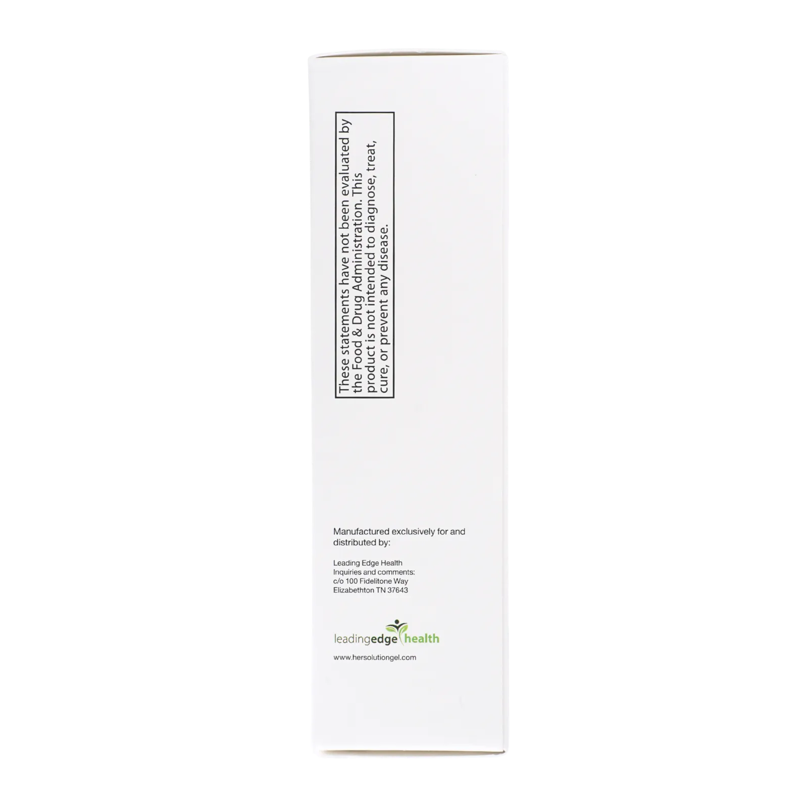 ハーソリューションジェル（HERSOLUTION GEL）の箱（側面）