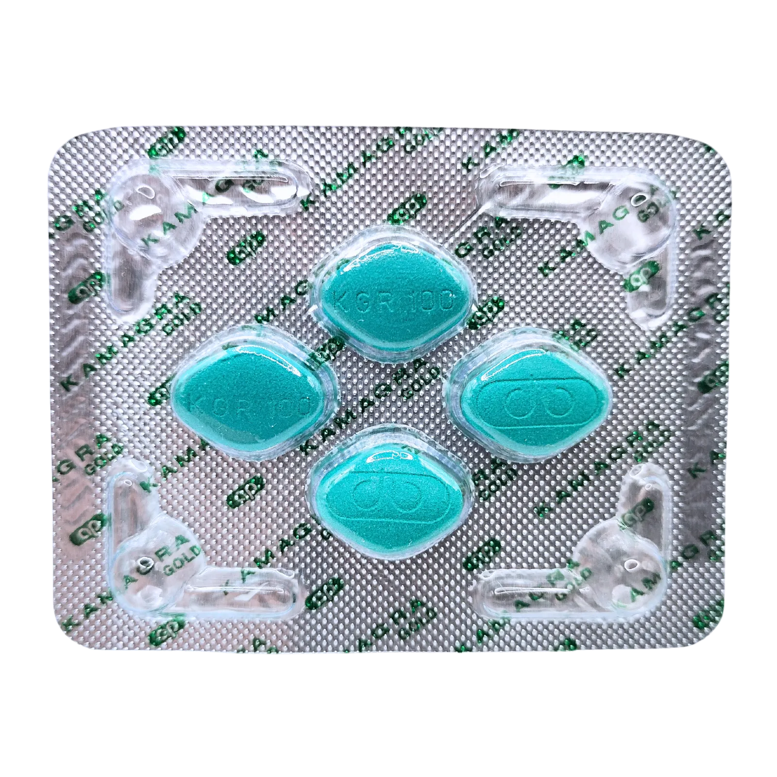 カマグラゴールド（KAMAGRA GOLD）100mgの4錠が入ったシート（表面）