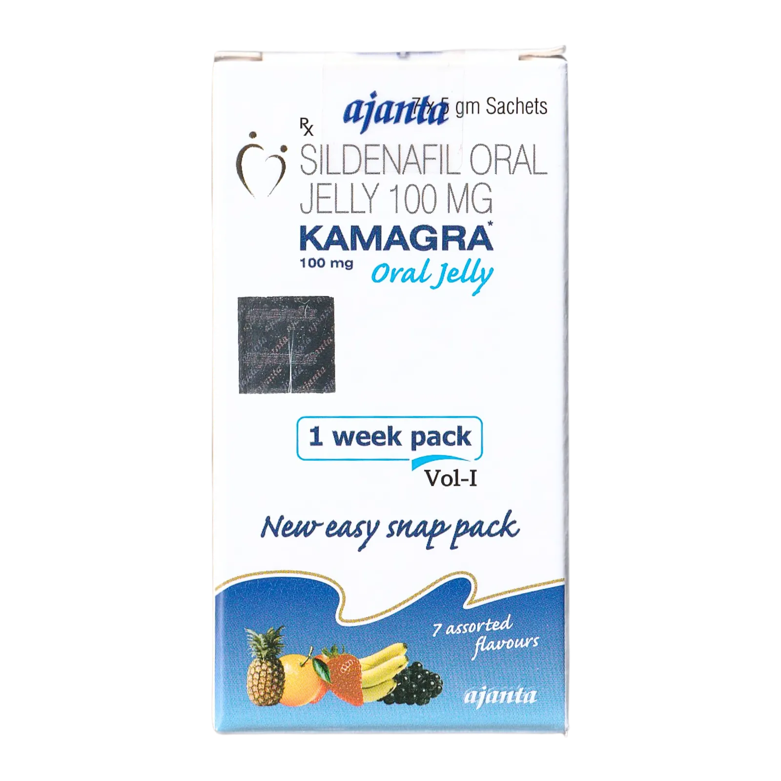 カマグラオーラルゼリー（KAMAGRA Oral Jelly）100mgの箱（表面）