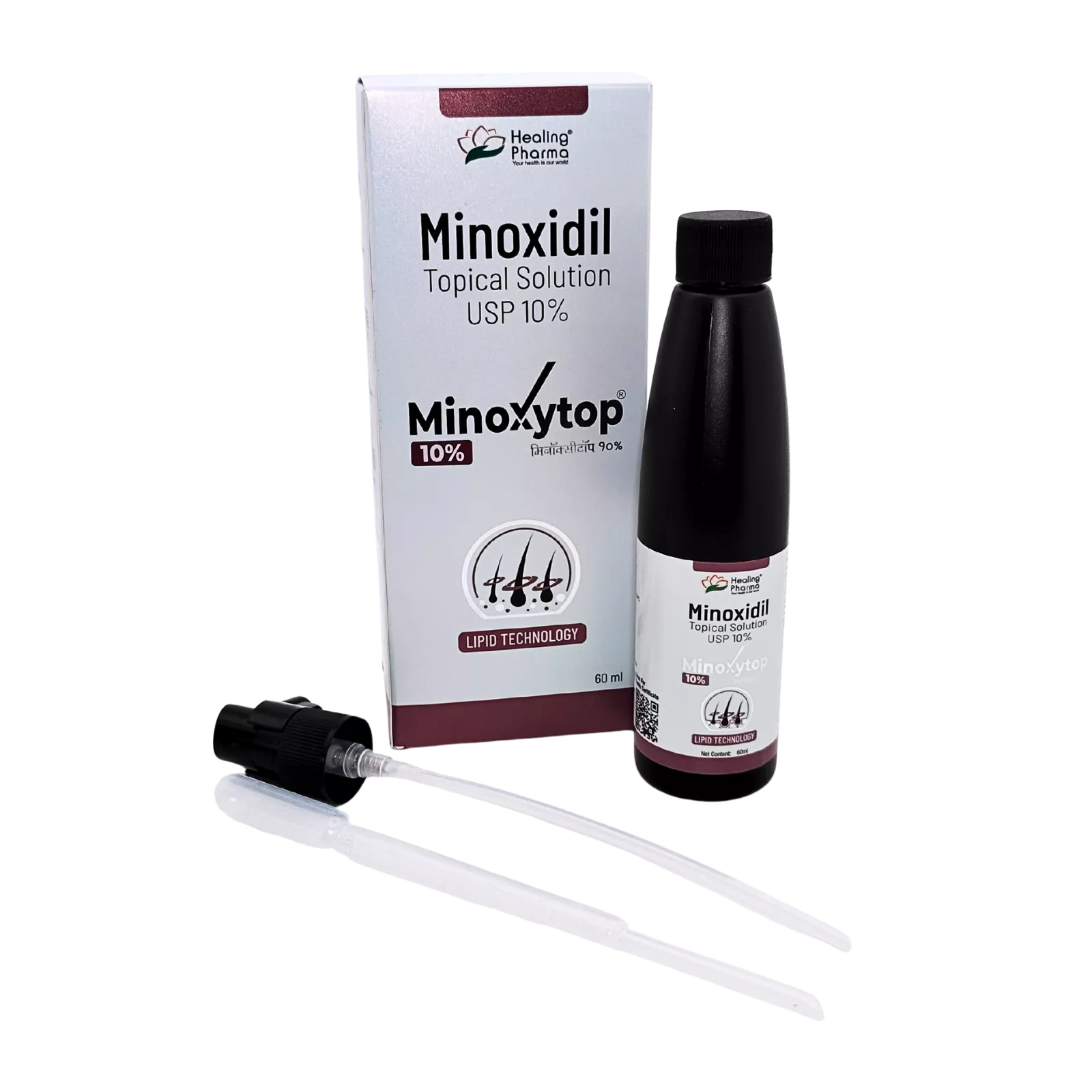 ミノキシトップ（Minoxytop）10%のボトル（表面）