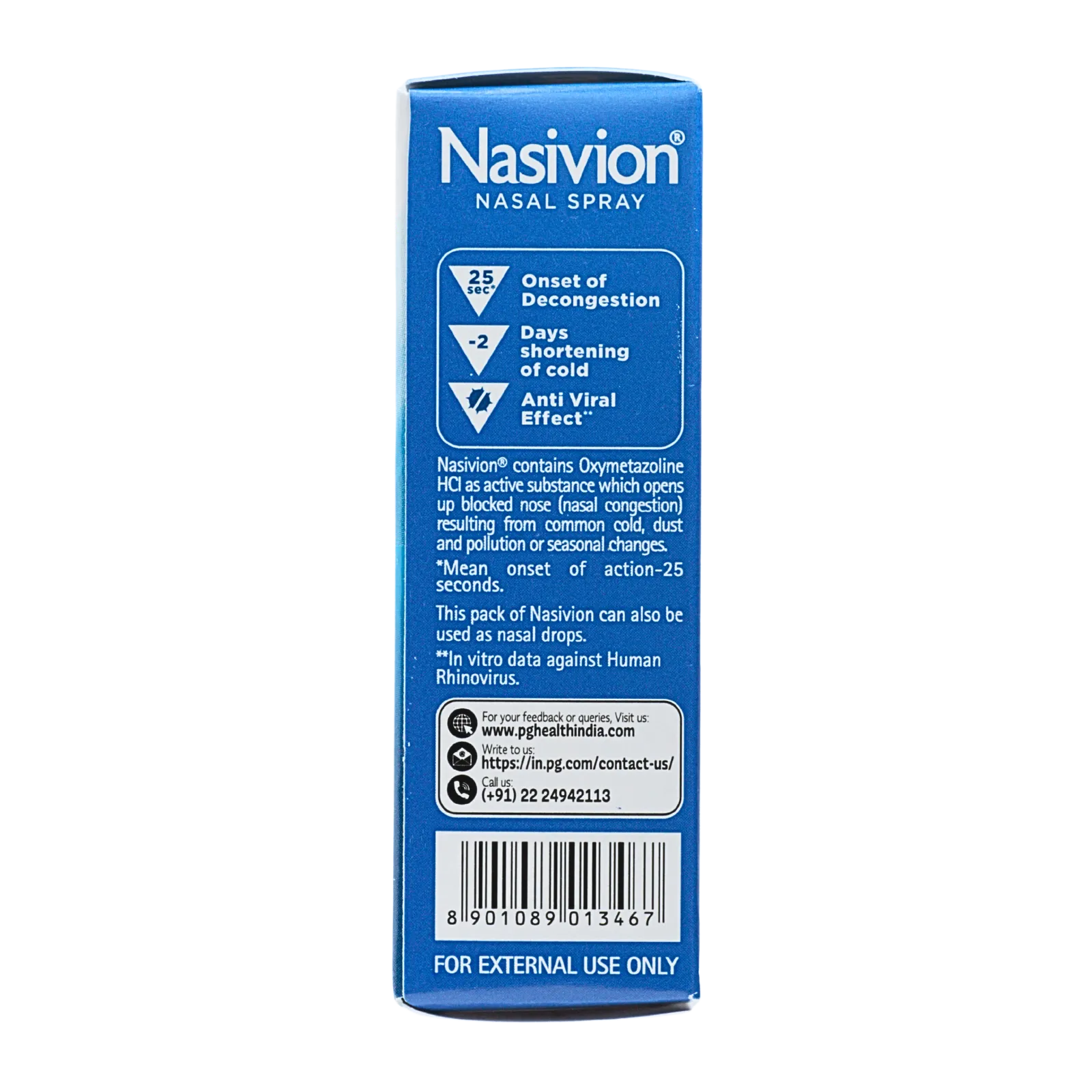 ナシビン（Nasivion Nasal spray）の箱（側面1）