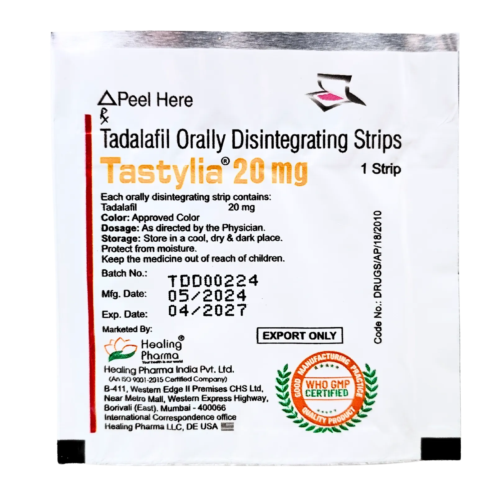 タスティリア（Tastylia）20mg（表面）