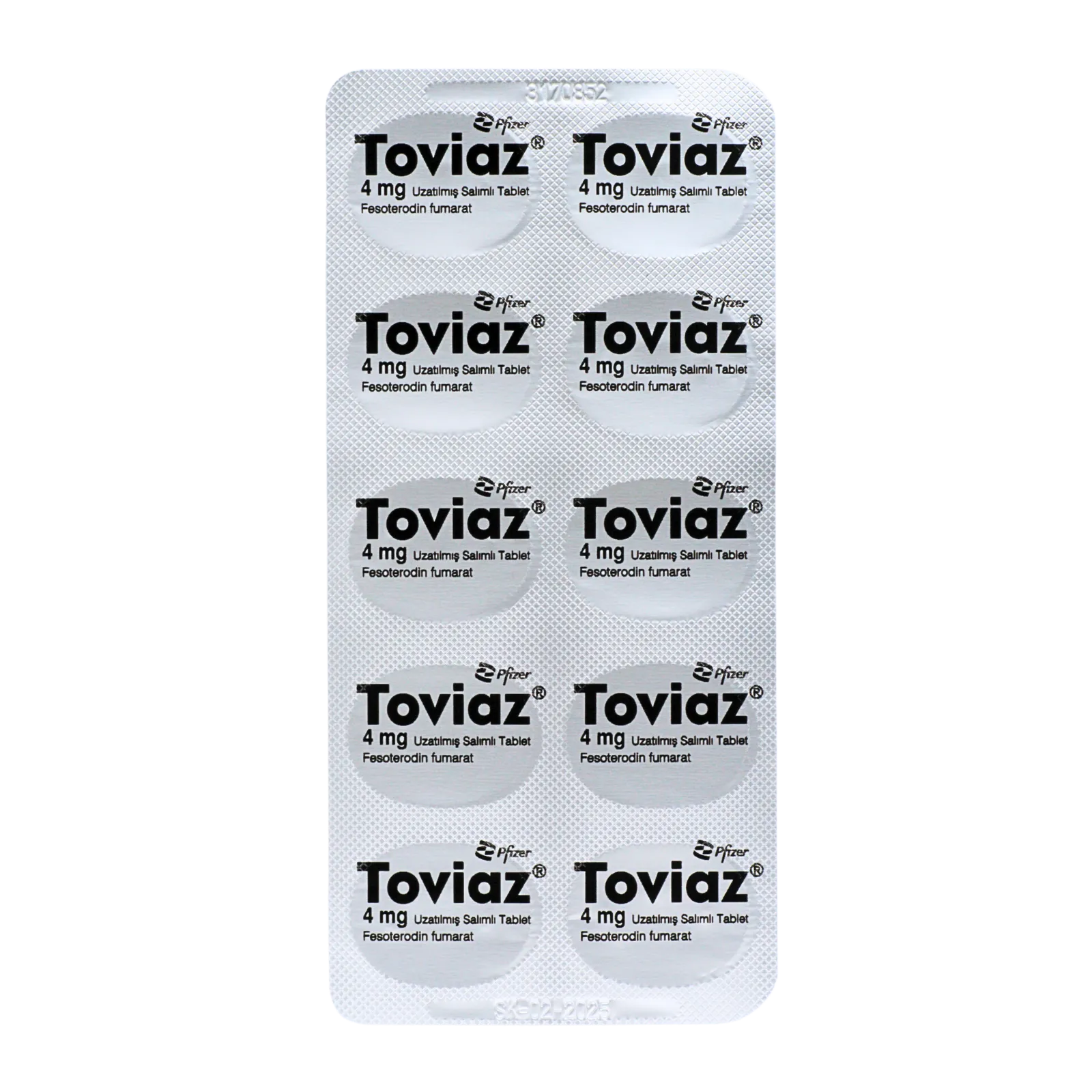 トビエース（Toviaz）4mgが10錠入ったシート（裏面）