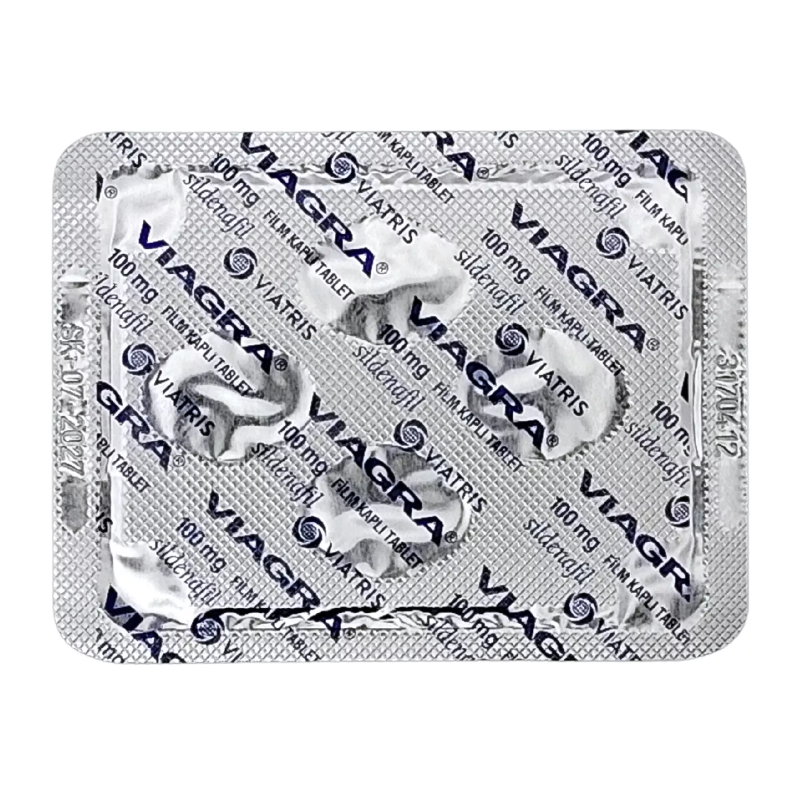 バイアグラ（VIAGRA）100mgの4錠が入ったシート（裏面）
