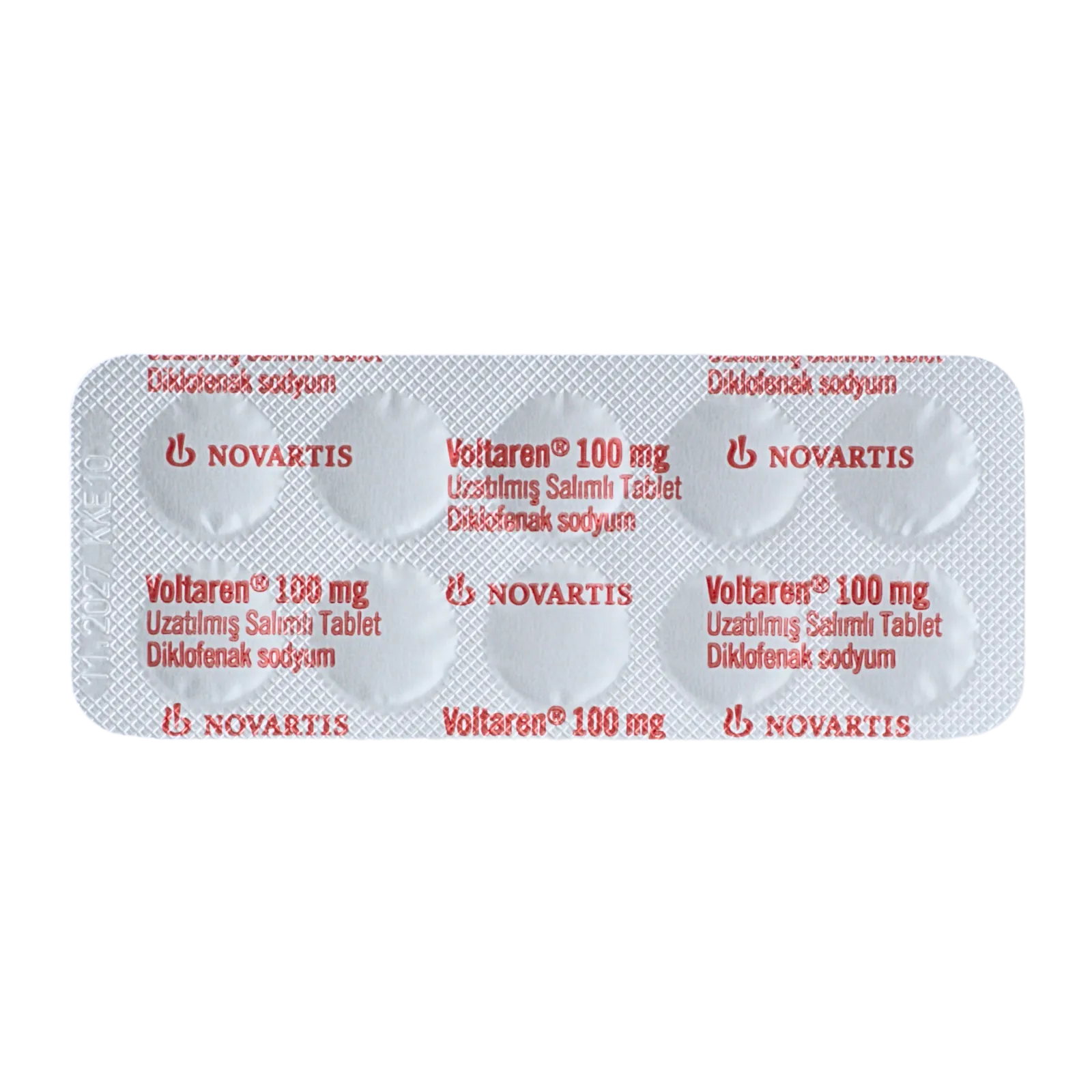 ボルタレン（Voltaren）が10錠入ったシート（裏面）