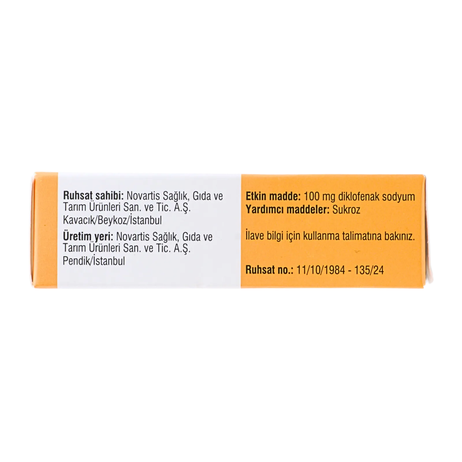 ボルタレン（Voltaren）の箱（側面2）