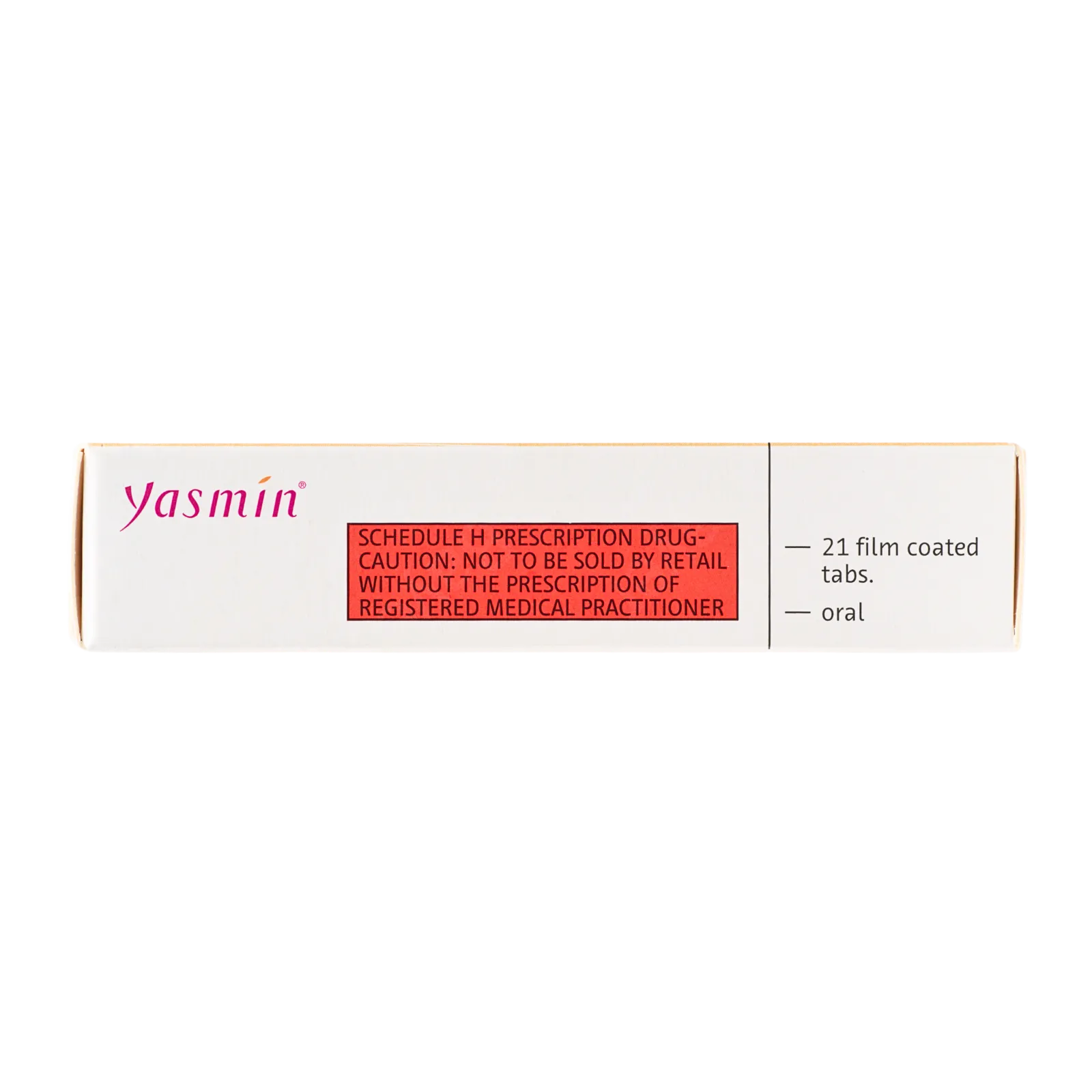 ヤスミン（yasmin）21錠が入った箱（側面）